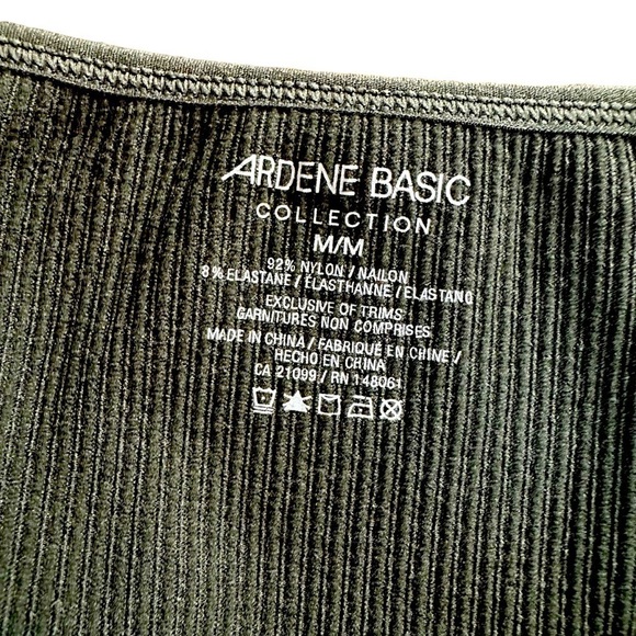 Ardene Basic Ultra Crop Ribbed Tank Bralette, Khaki Green, Medium - Picture 7 of 9